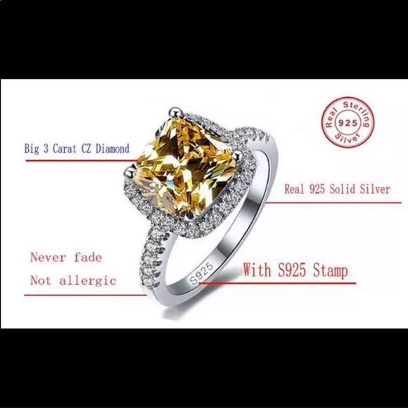 3CT  yellow diamond ring - Picture 4 of 6